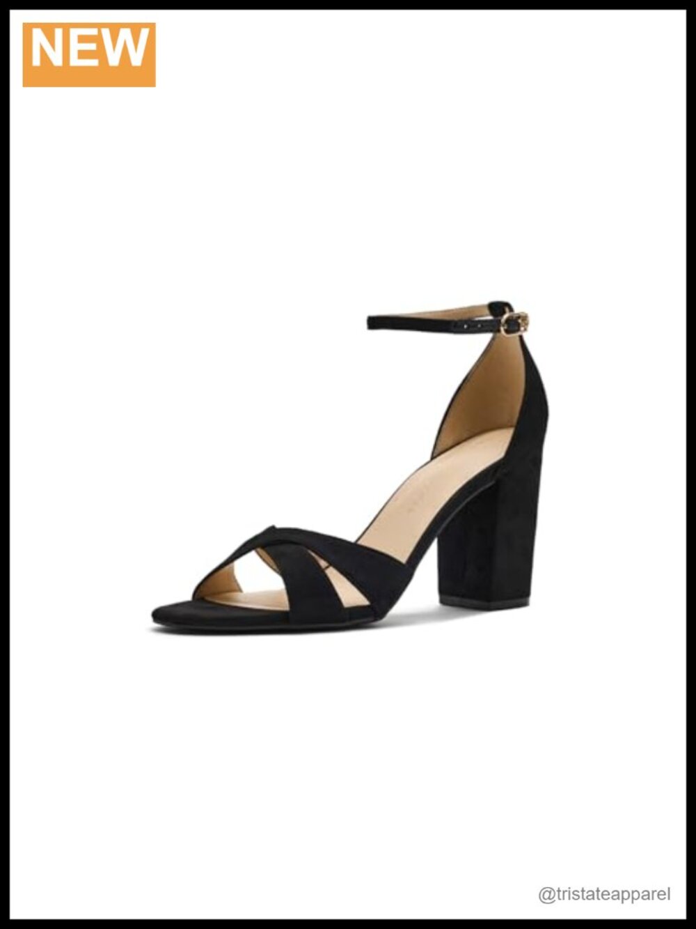 Women's Heeled Sandals Faux Suede Ankle Strap Block Heel Open Toe